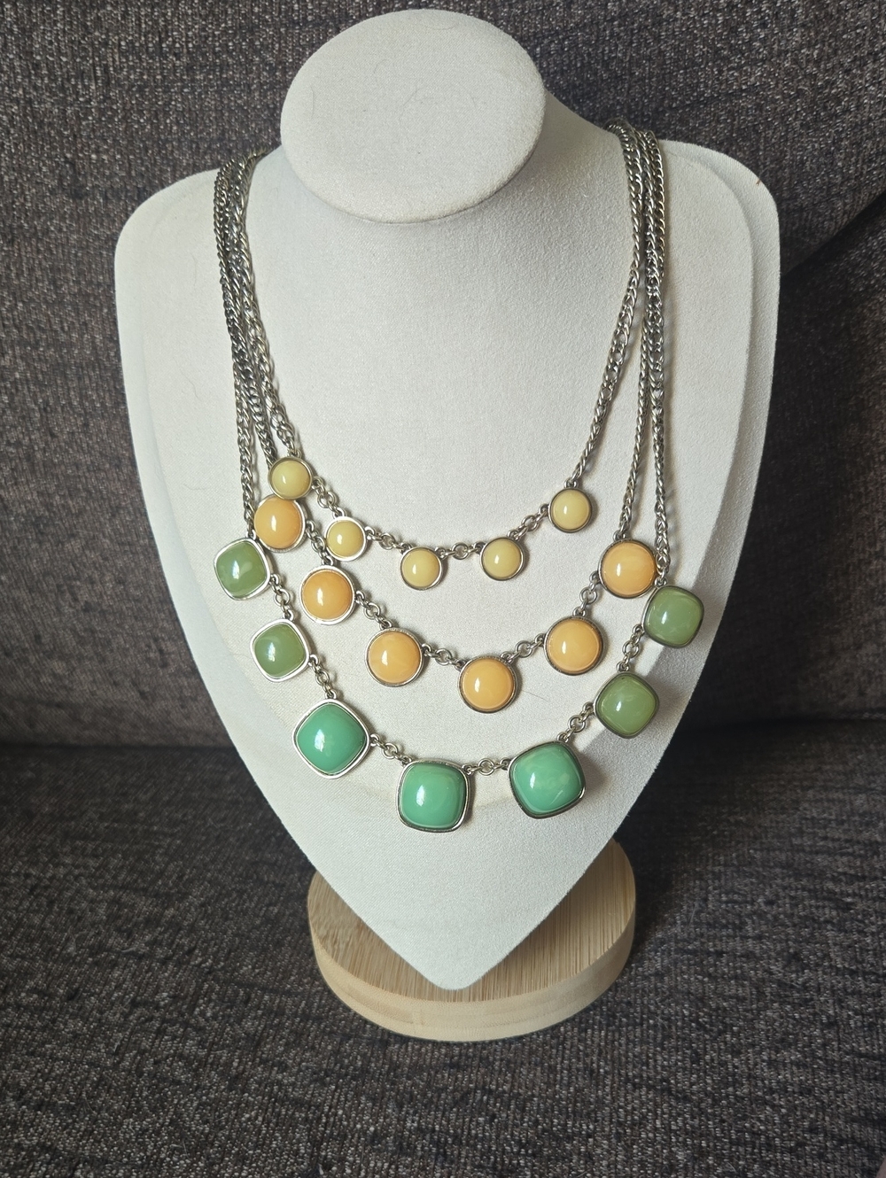 LOFT Multi-Strand Green & Yellow Statement Necklace 💫